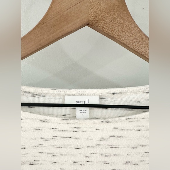 J. Jill Pure Jill 3/4 Sleeve Gray Space Dye Side Ruched Top Size Large - Picture 4 of 5